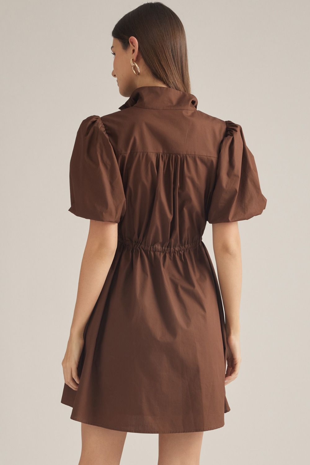 Puff Sleeve Drawstring waist Dress