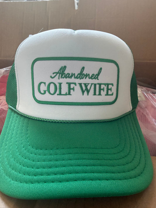 Abandoned Golf Wife Trucker Hat | Golfing | White/Kelly Foam