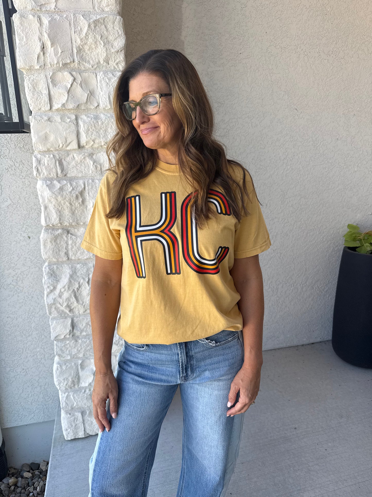 Retro KC Mustard Tee: Medium