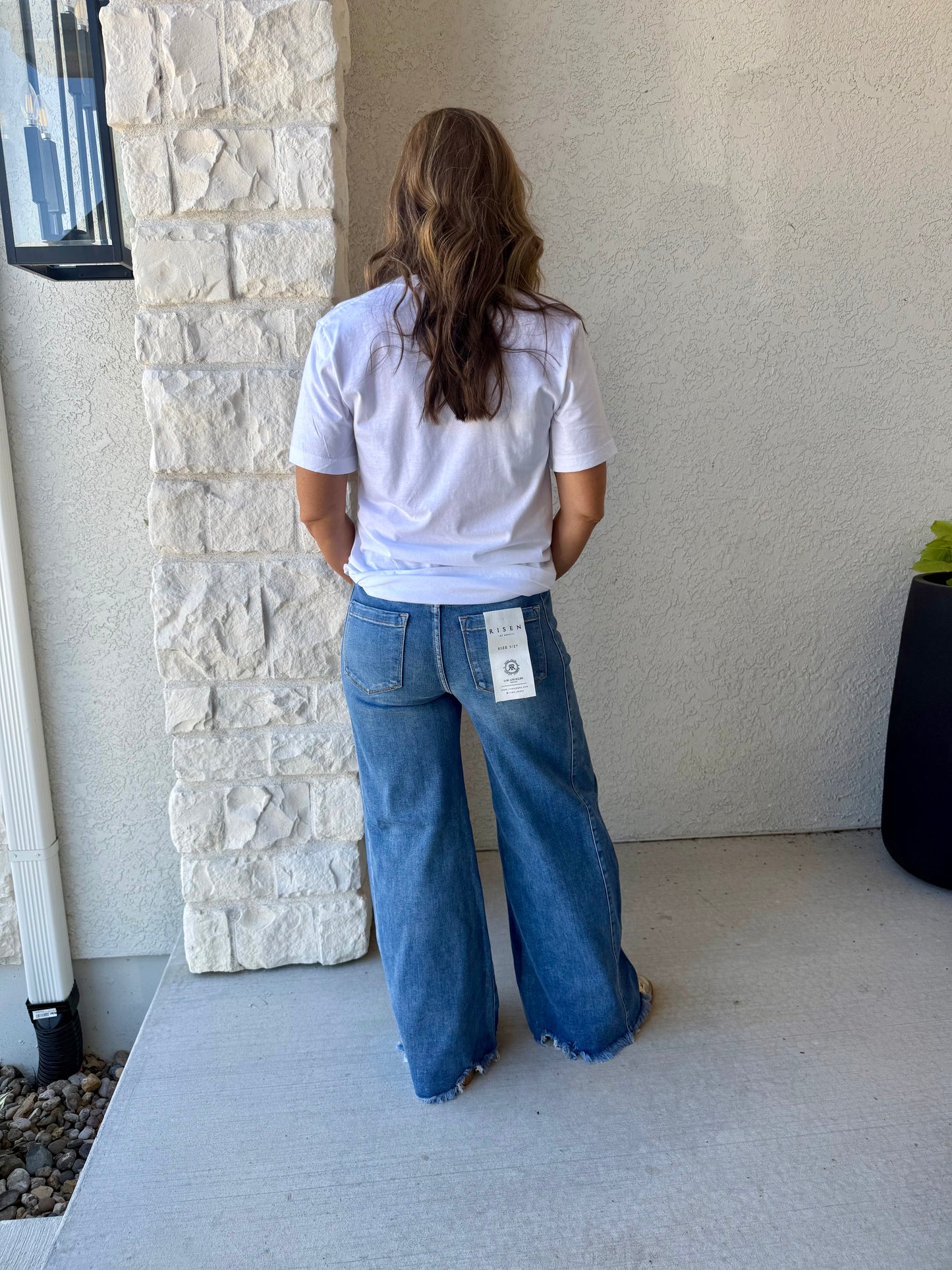 High RIse Wide Leg Jeans-Medium Wash