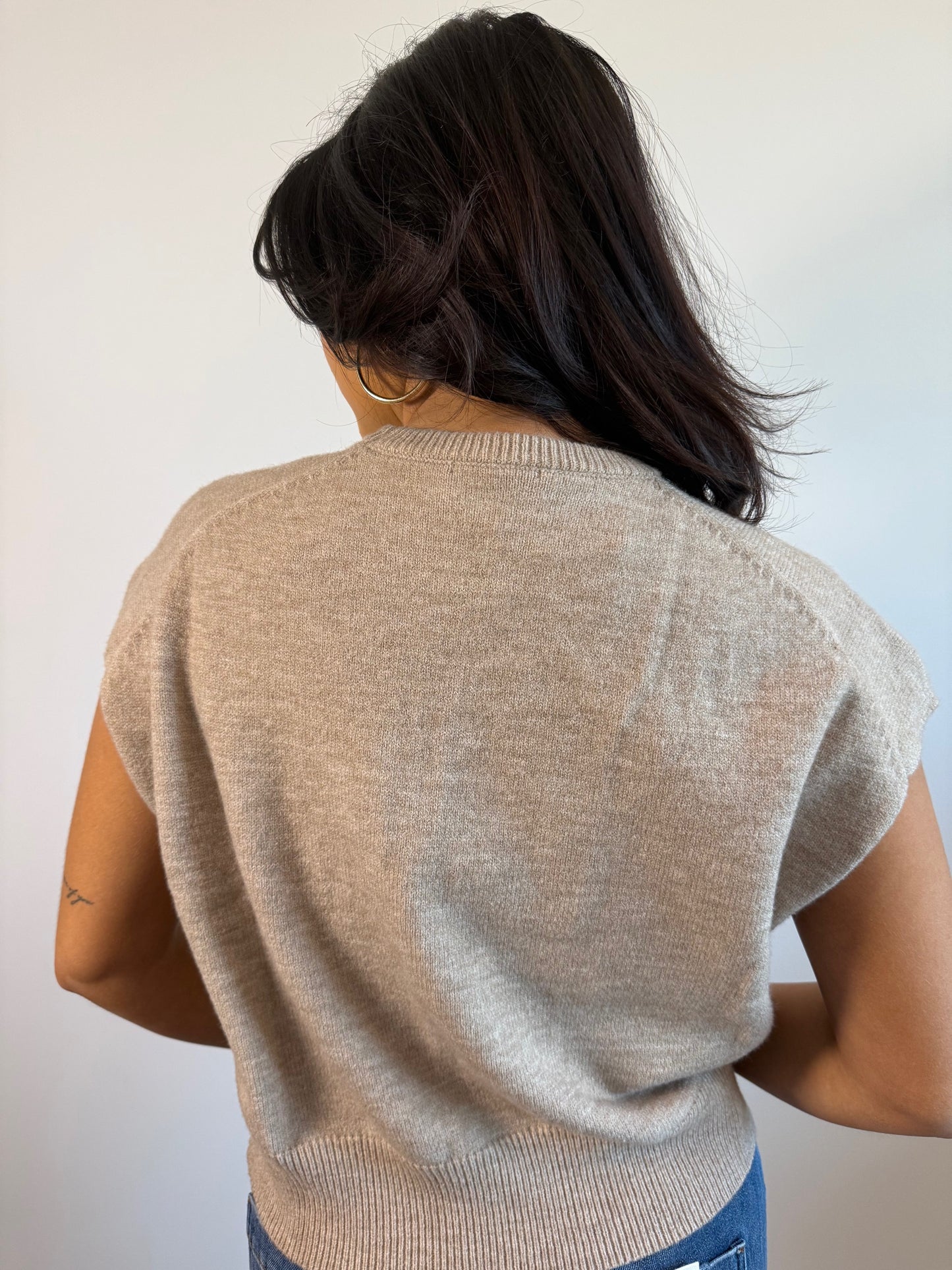 Loose Fit Short Sleeve Sweater