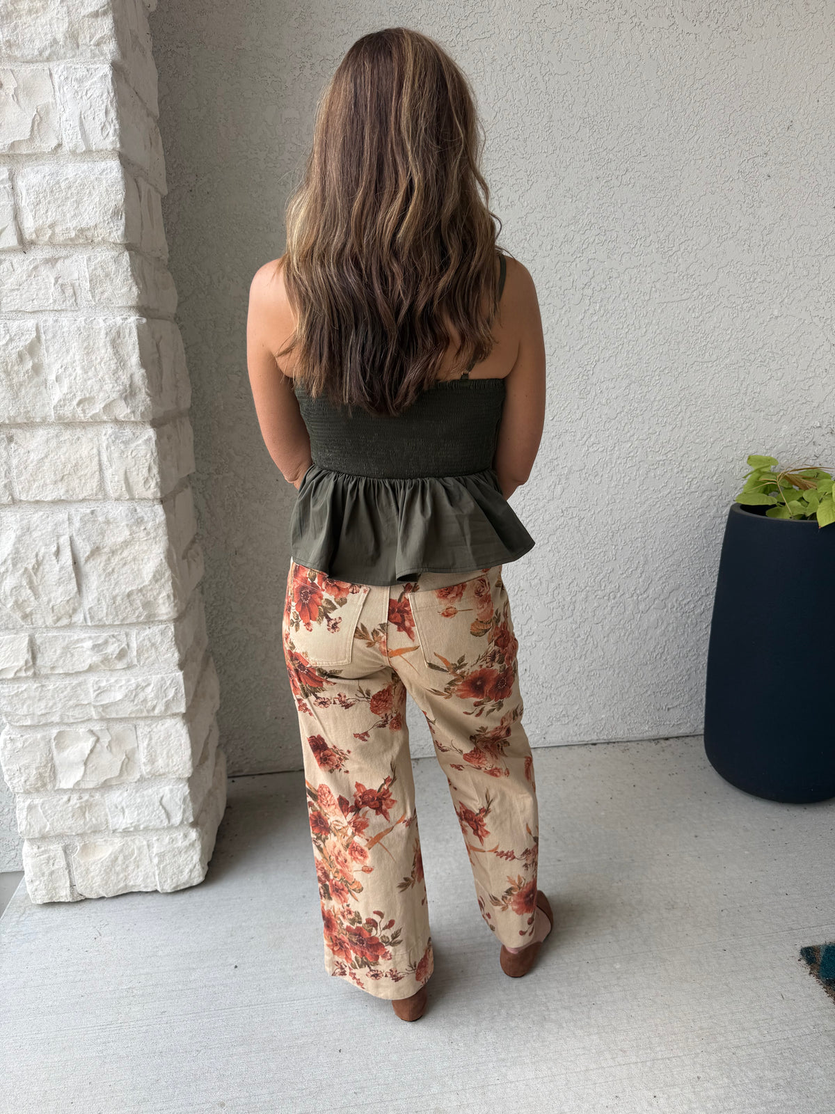 Pleated Cami Top- Army