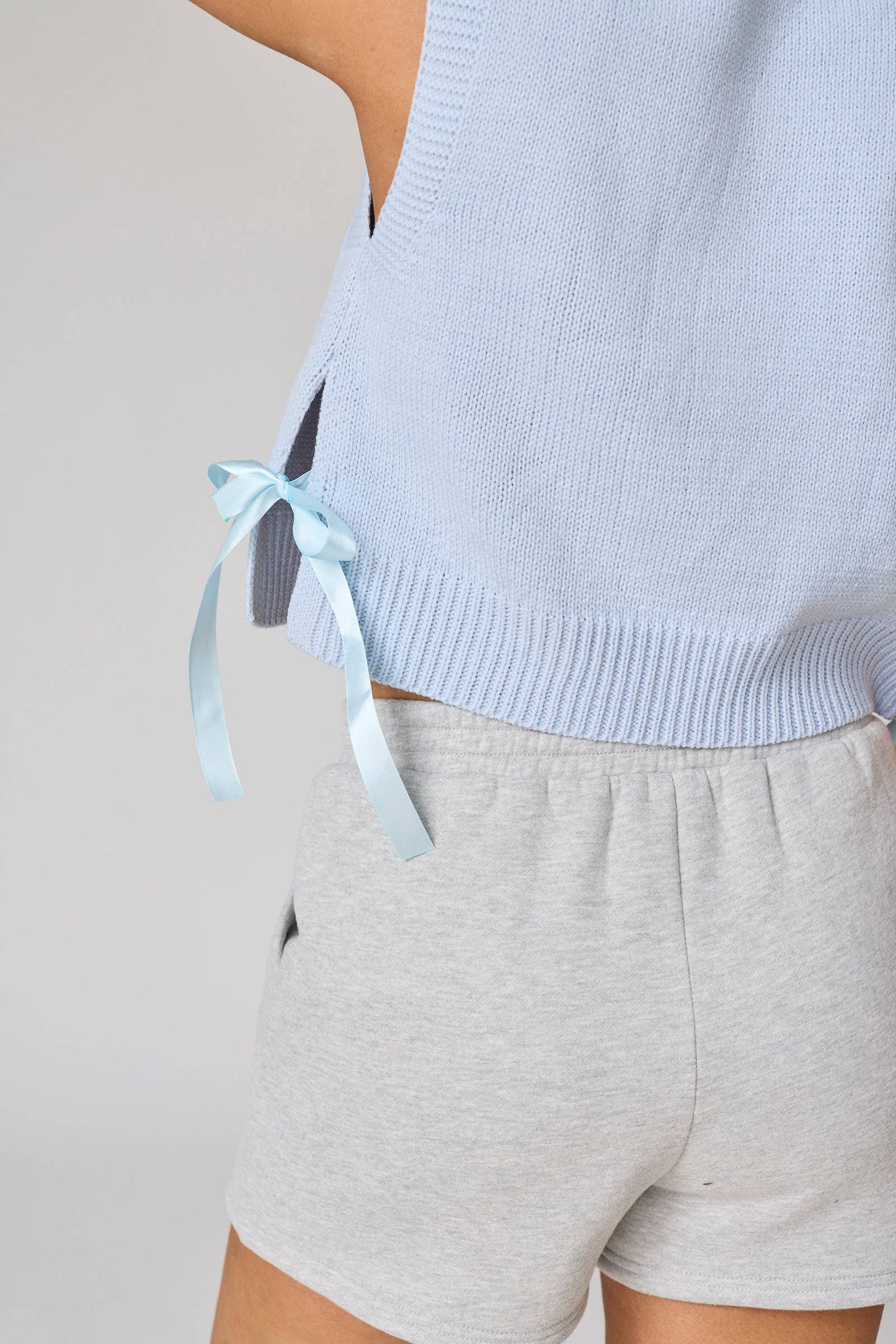 Piper Knit Shorts: Heather Grey