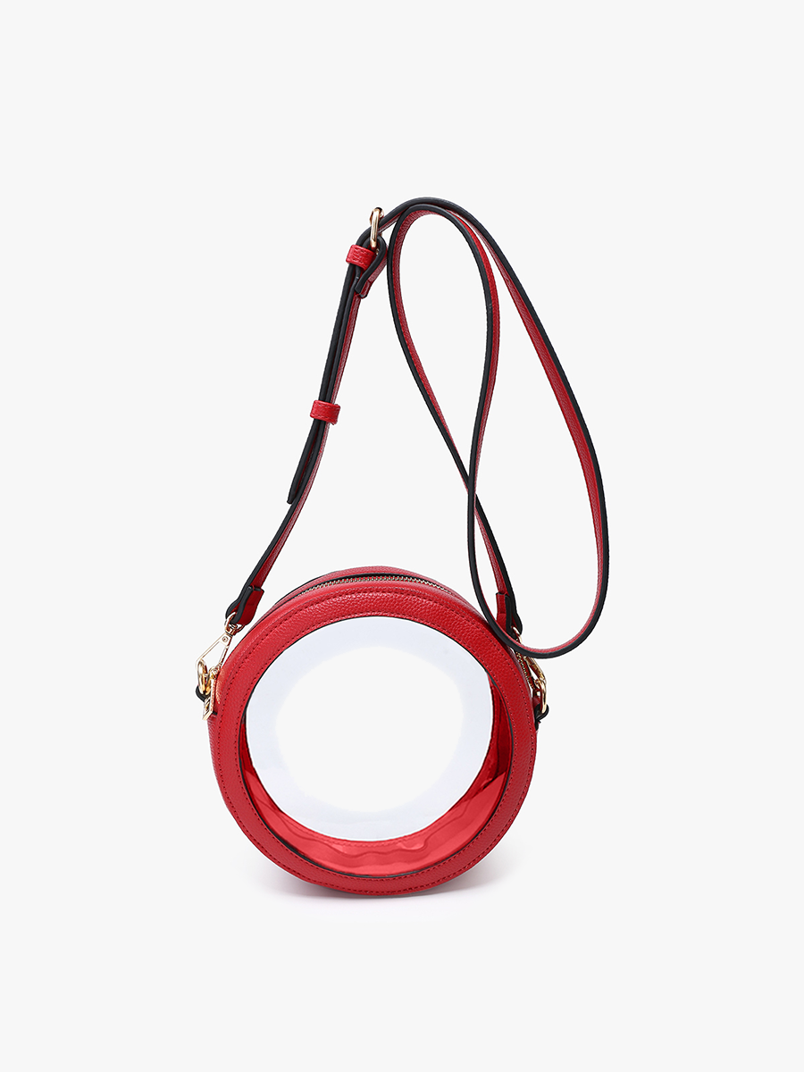 Circular Stadium Crossbody Bag -Red