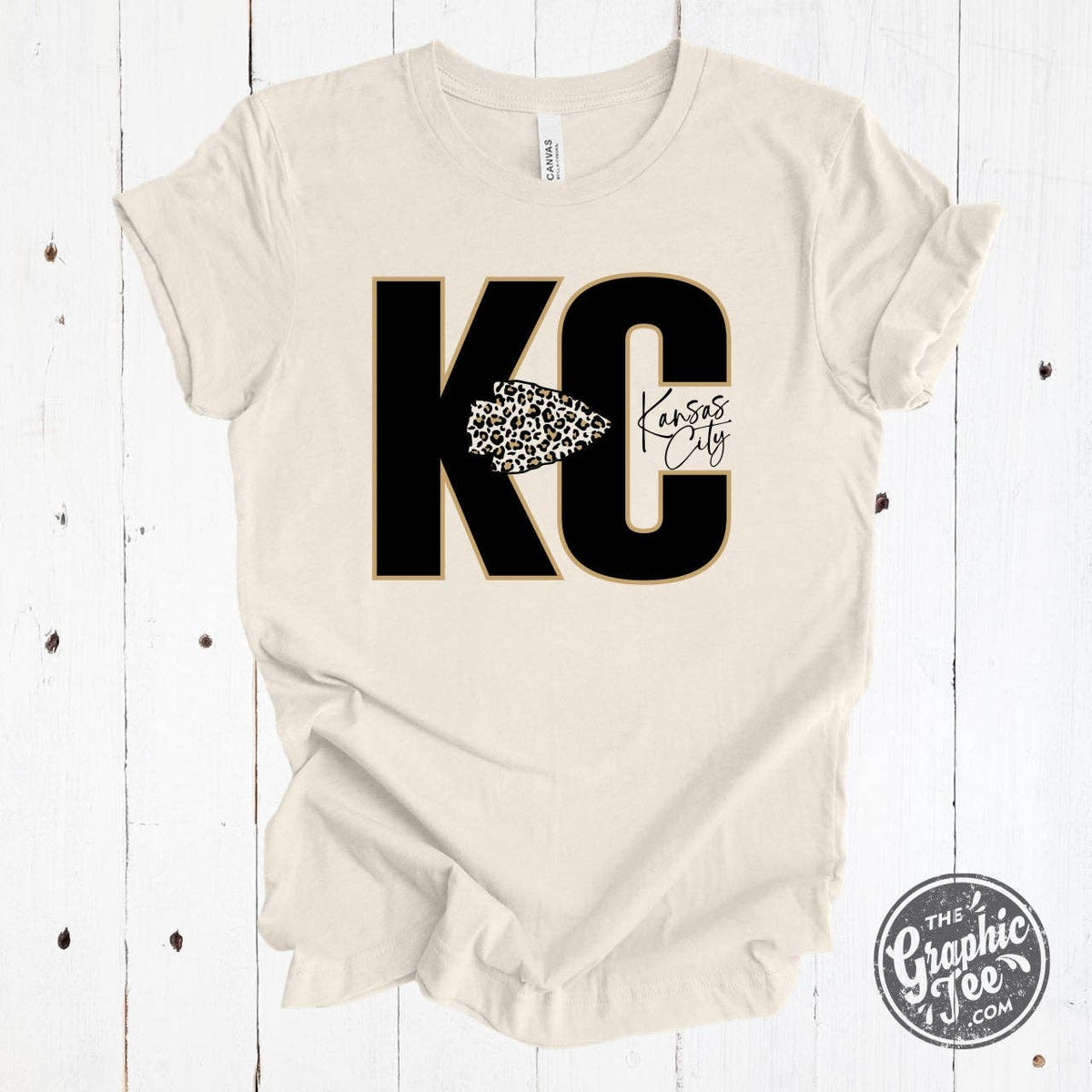 KC Leopard Natural Heather Short Sleeve Tee