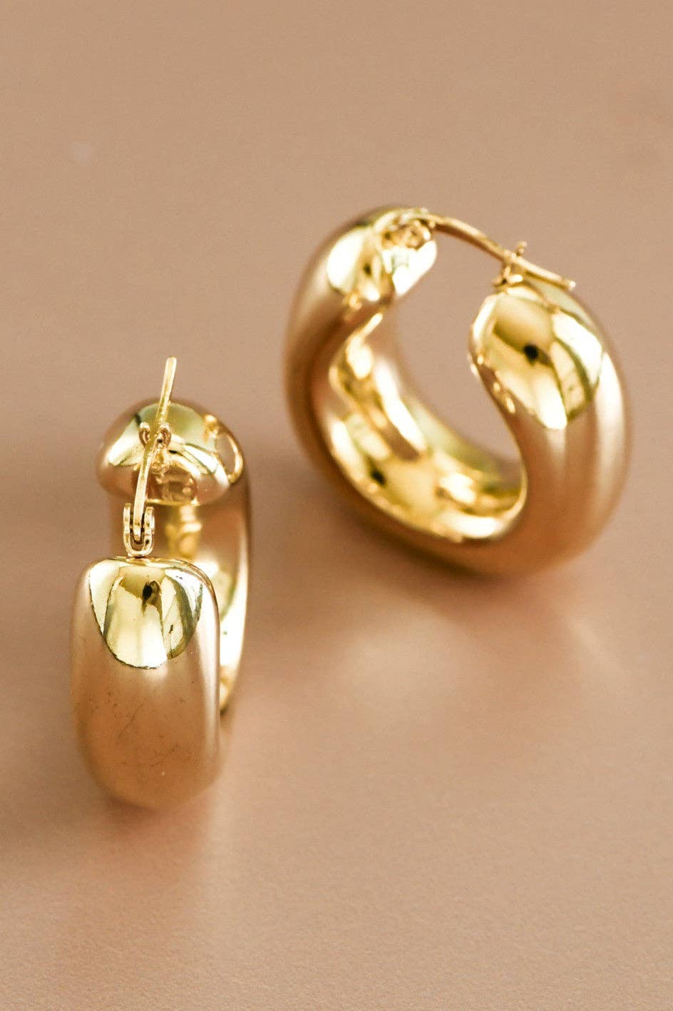 18K Gold Plated Hoop Earrings- Gold