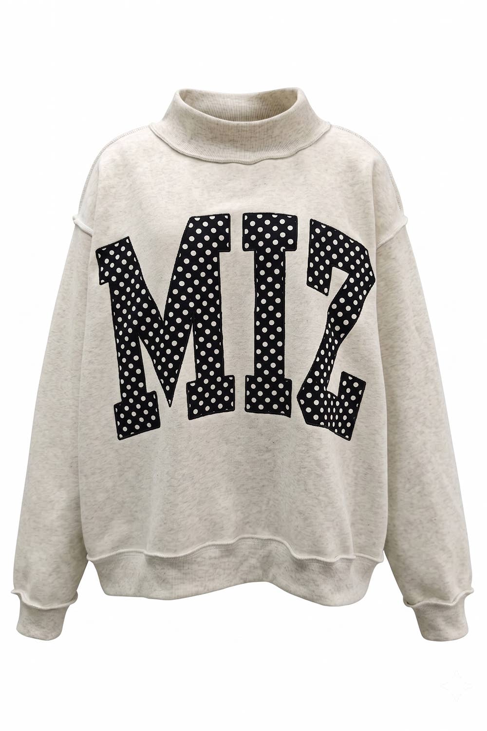 MIZ Polka-Dot Applique Mock-Neck