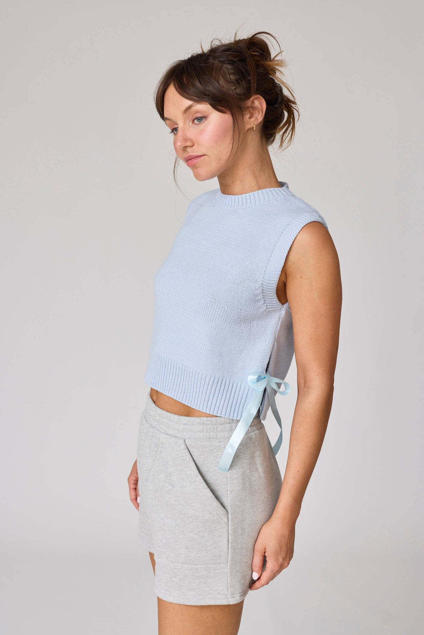 Piper Knit Shorts: Heather Grey