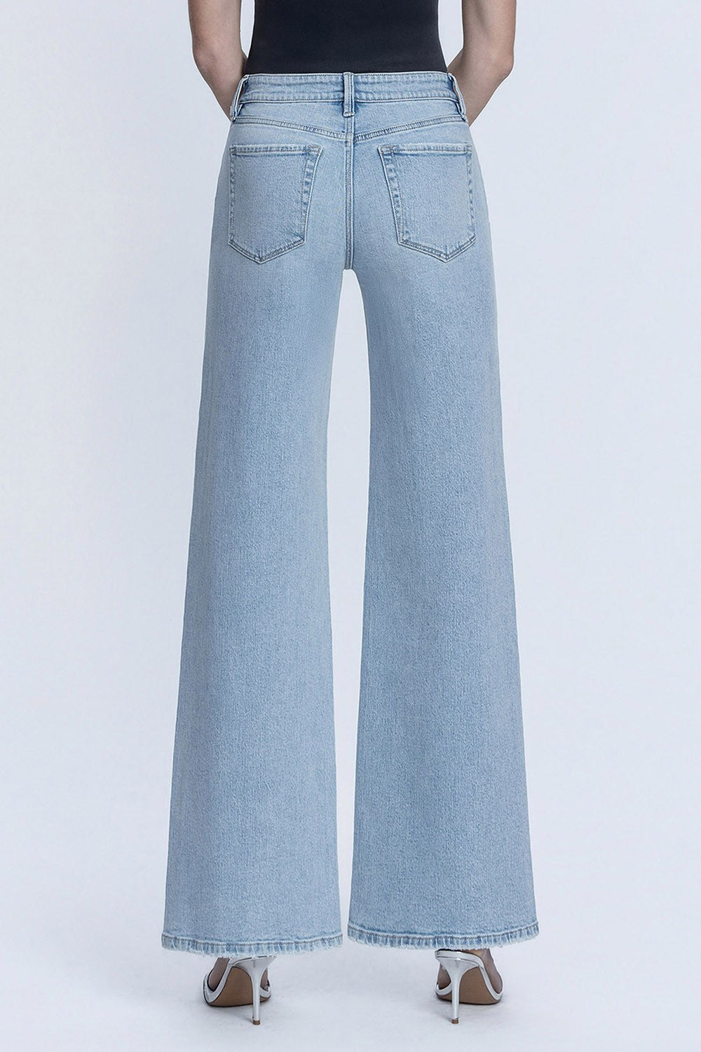 Flying Monkey Mid Rise Light Wash Wide Jeans