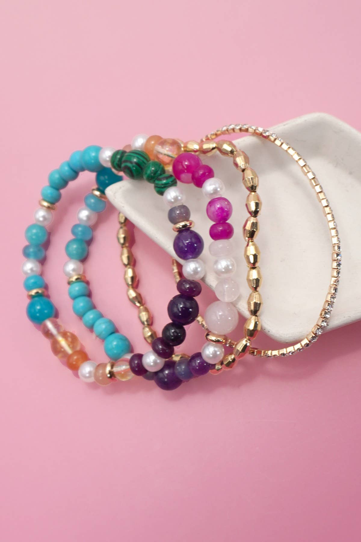 MULTI COLORED GLASS BEADED BRACELET |  MULTI