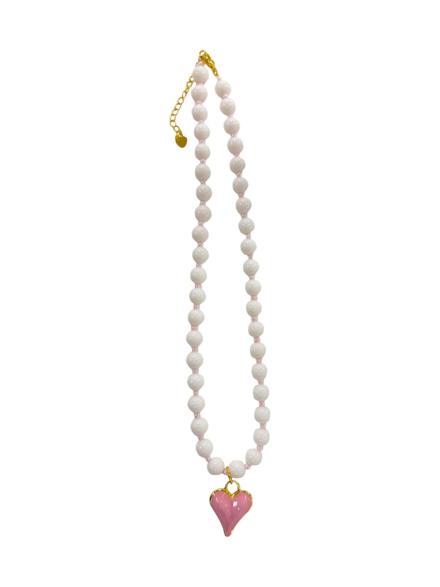 The Lovie Necklace- Pink and White