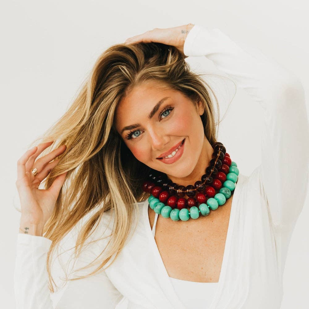 Bella Beaded Necklace : Honey