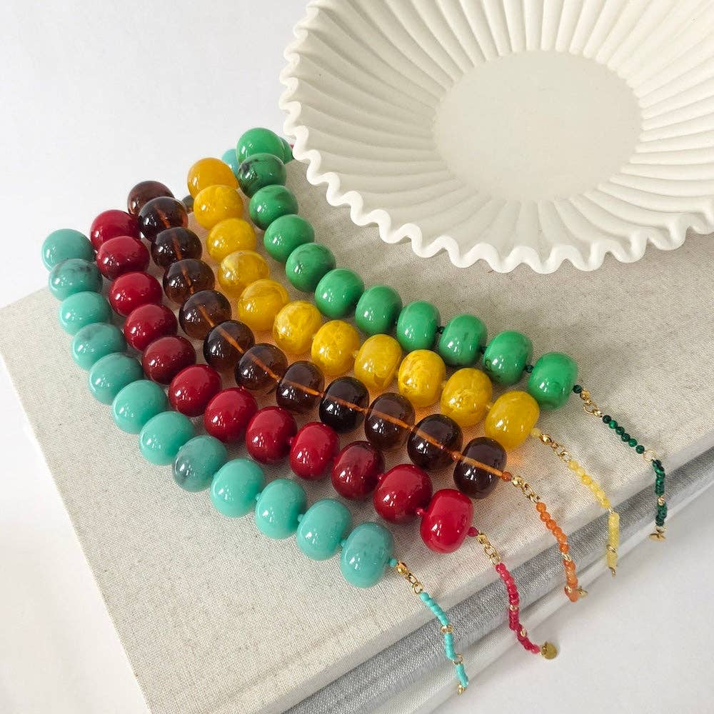 Bella Beaded Necklace : Honey