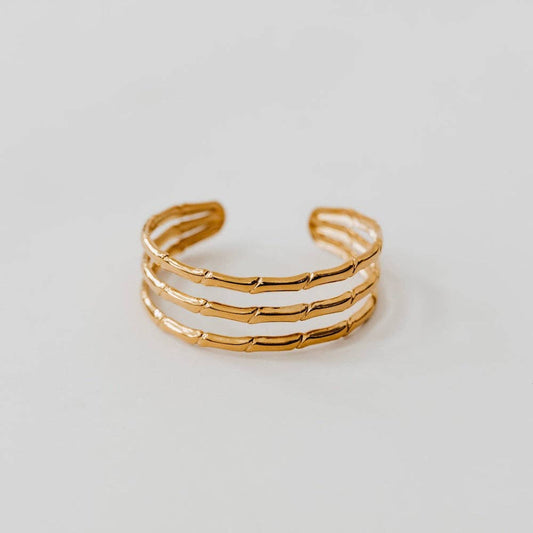 Bamboo Tier Open Bangle Bracelet