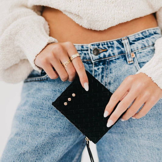 PS Kat Suede Wallet: Black