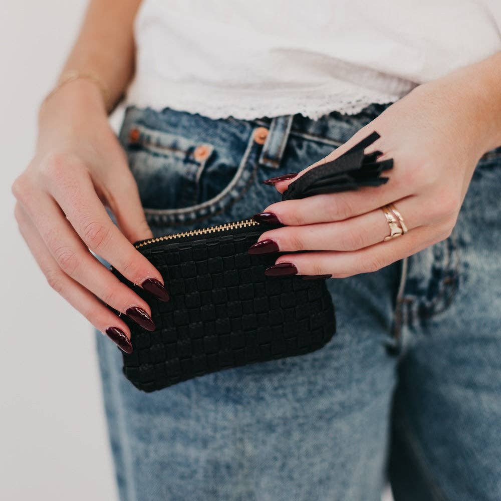 PS Paris Card Wallet: Woven Black
