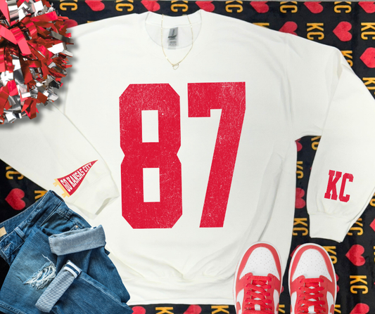 Oversized 87 Sweatshirt -White