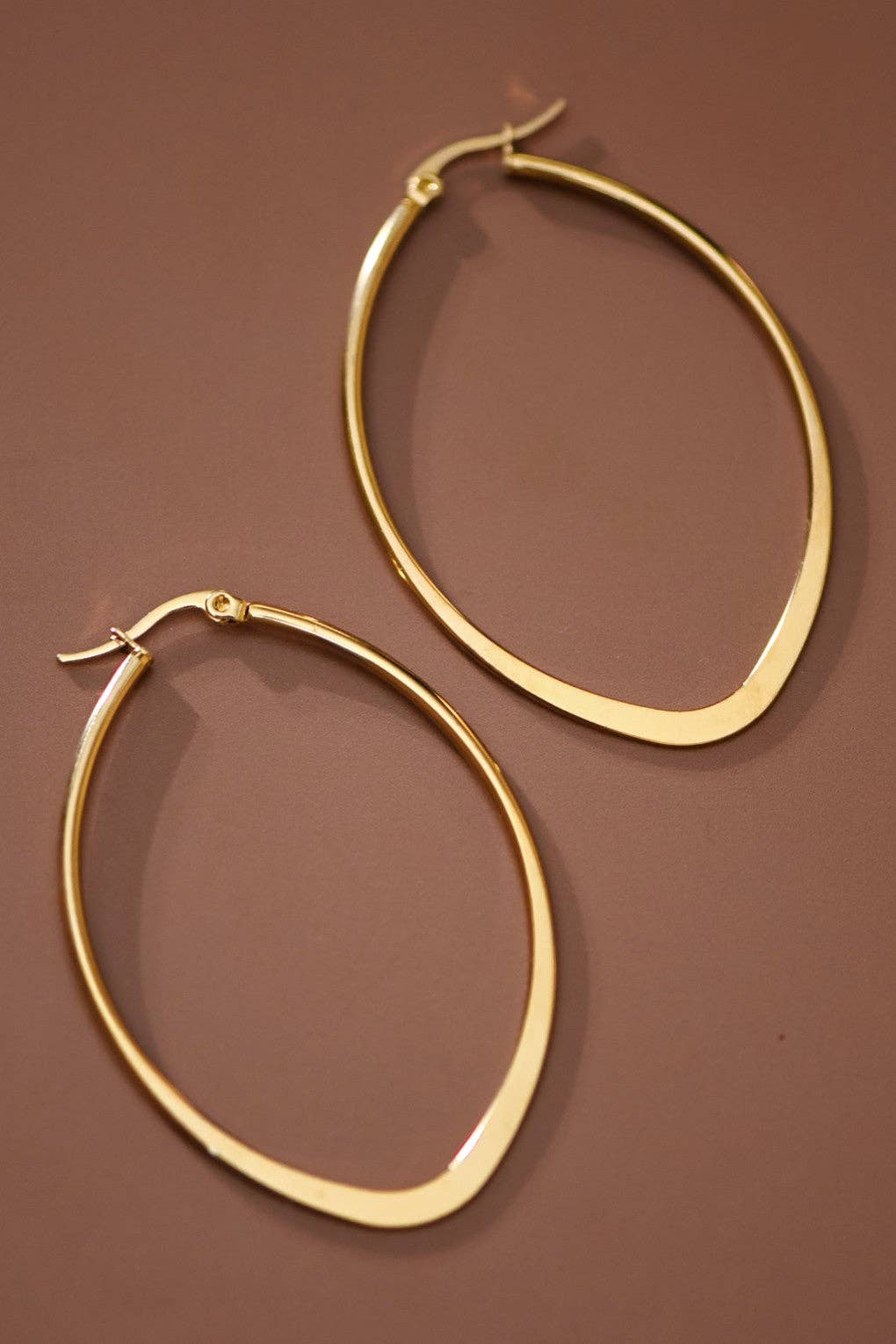 18K Gold Plated Hoop Earrings- Gold