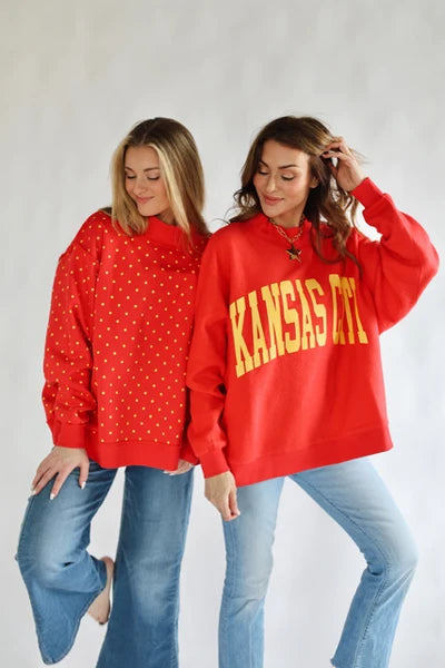 Kansas City Polka dot Mockneck