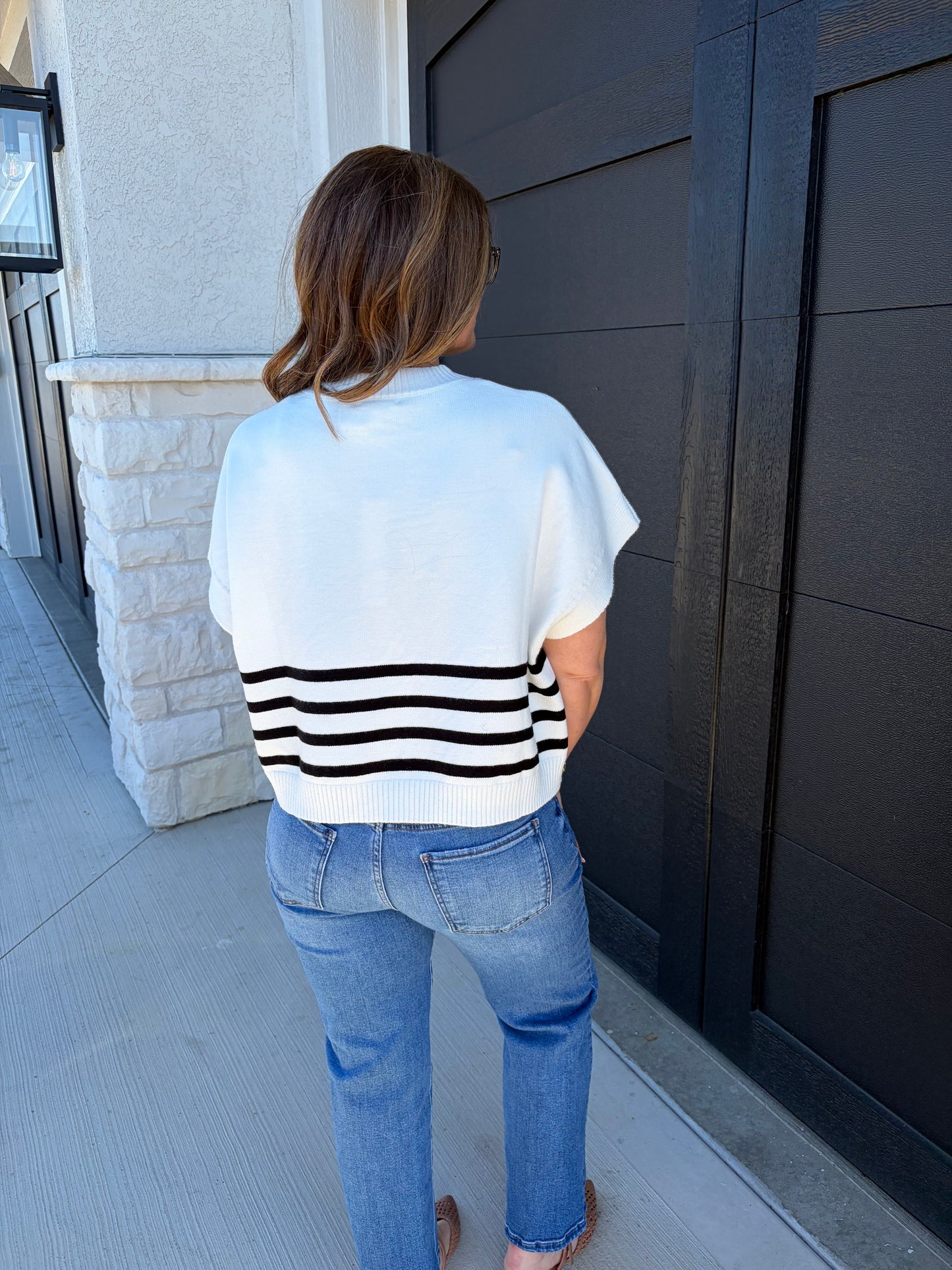 Striped Knit Sweater Top