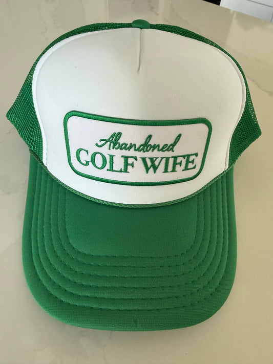 Abandoned Golf Wife Trucker Hat | Golfing | White/Kelly Foam