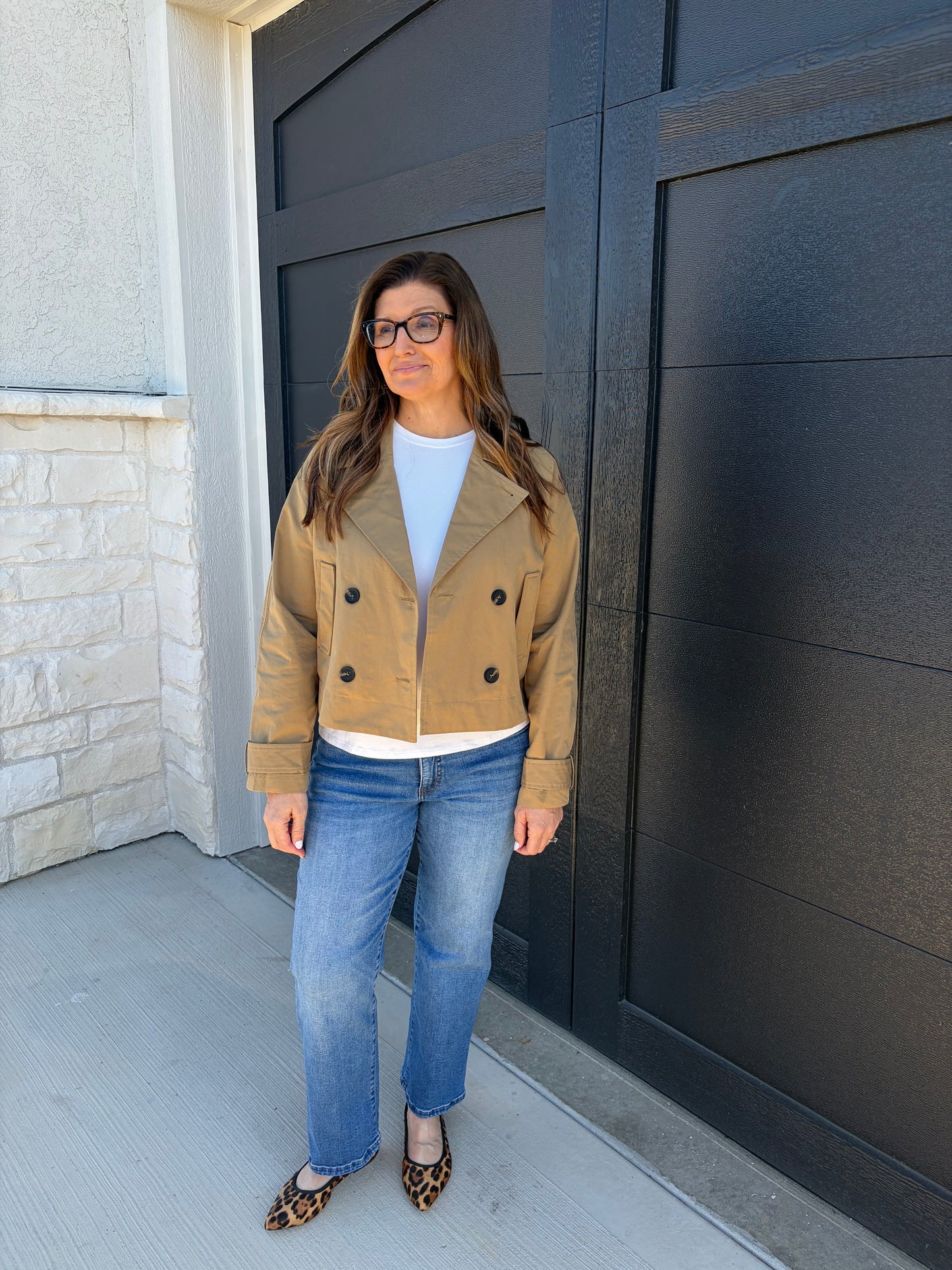 Cropped Trench Jacket - KHAKI BEIGE