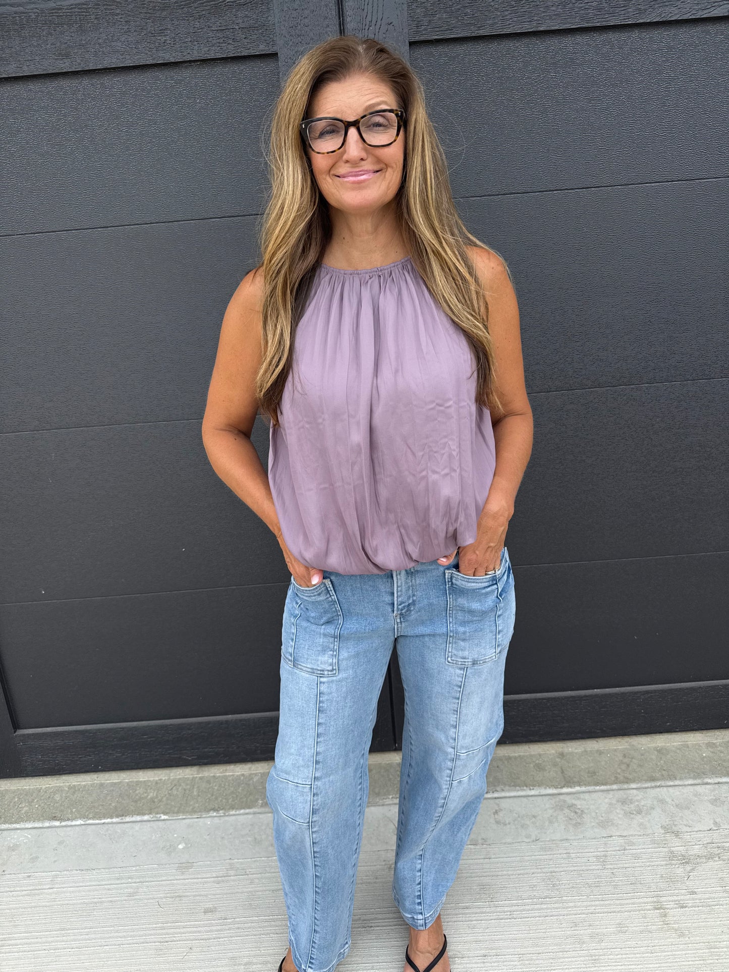 Sleeveless Gathered Top