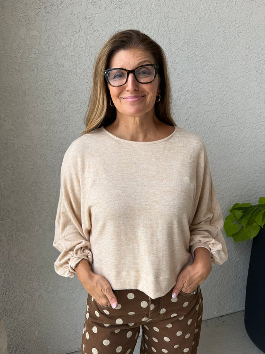Balloon Sleeve Knit Top
