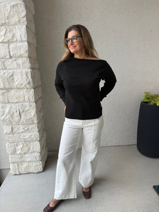 Ivory Wide Leg Jeans