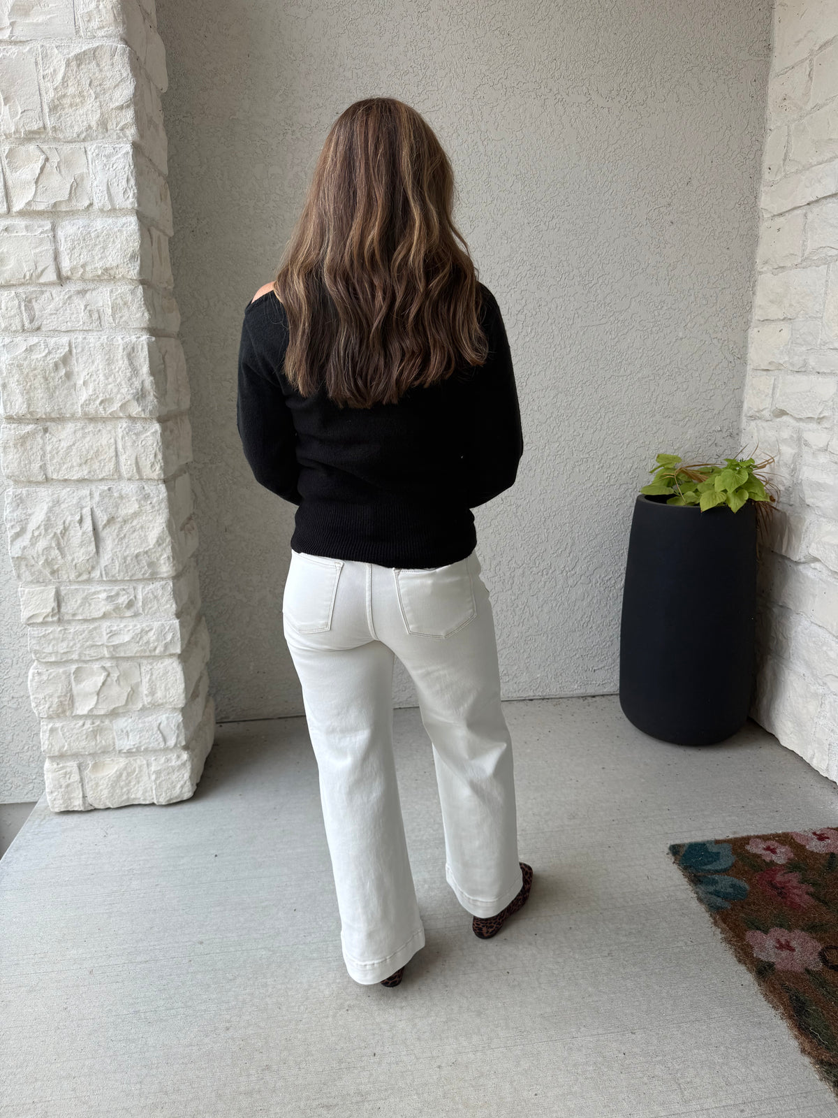 Ivory Wide Leg Jeans