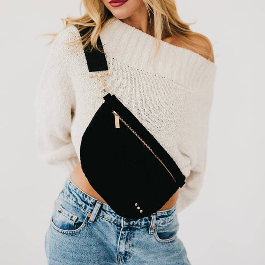 PS Suede Westlyn Woven Bum Bag: Black