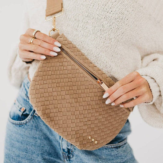 PS Westlyn Woven Bum Bag: Suede Taupe