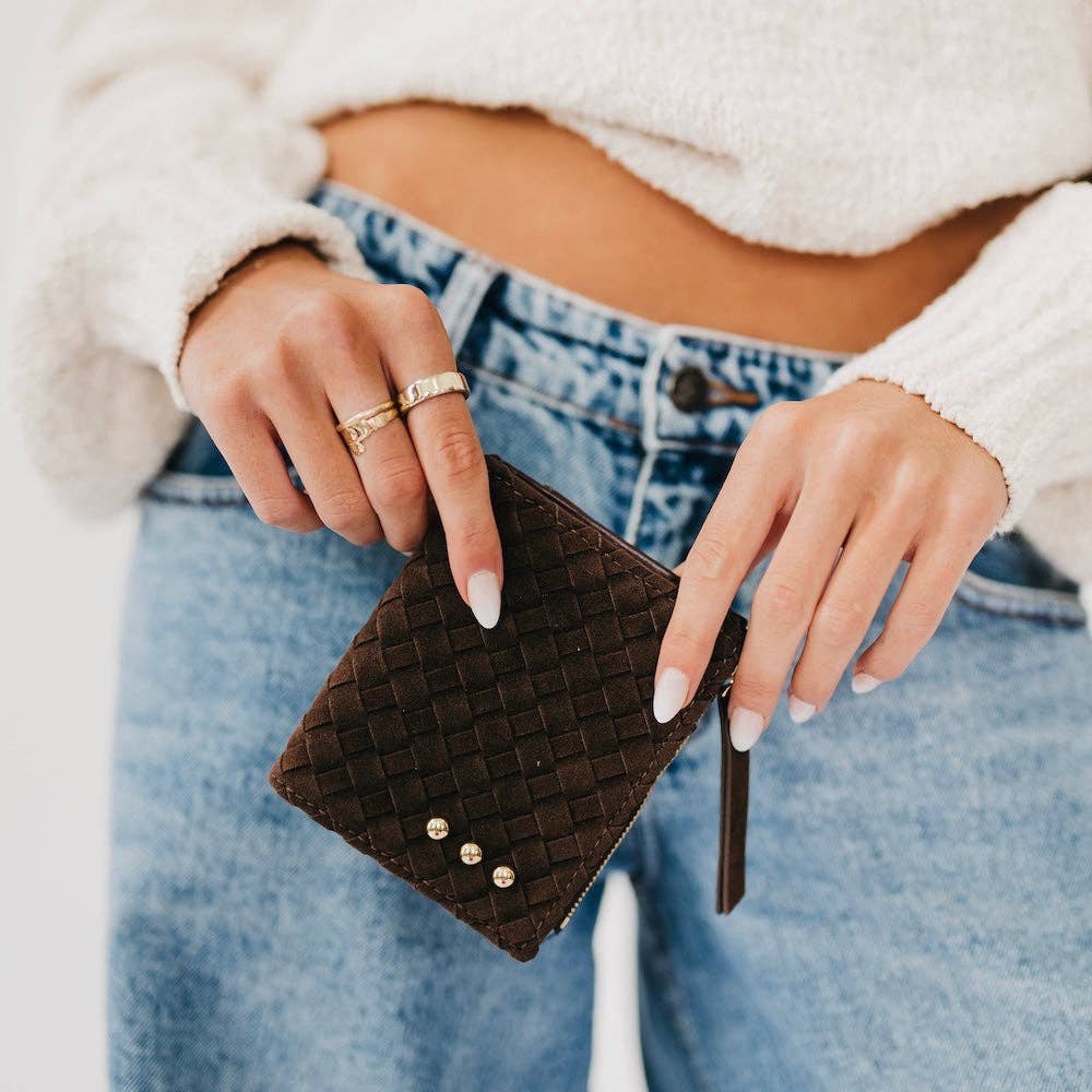 PS Kat Suede Wallet: Chocolate