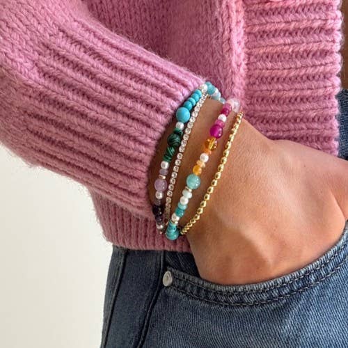 MULTI COLORED GLASS BEADED BRACELET |  MULTI