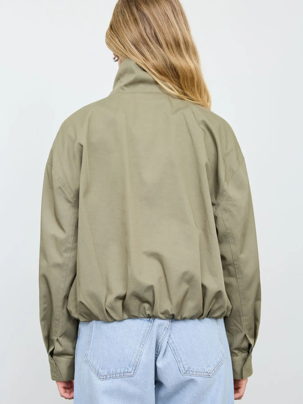 Mock Neck Bubble Hem Jacket