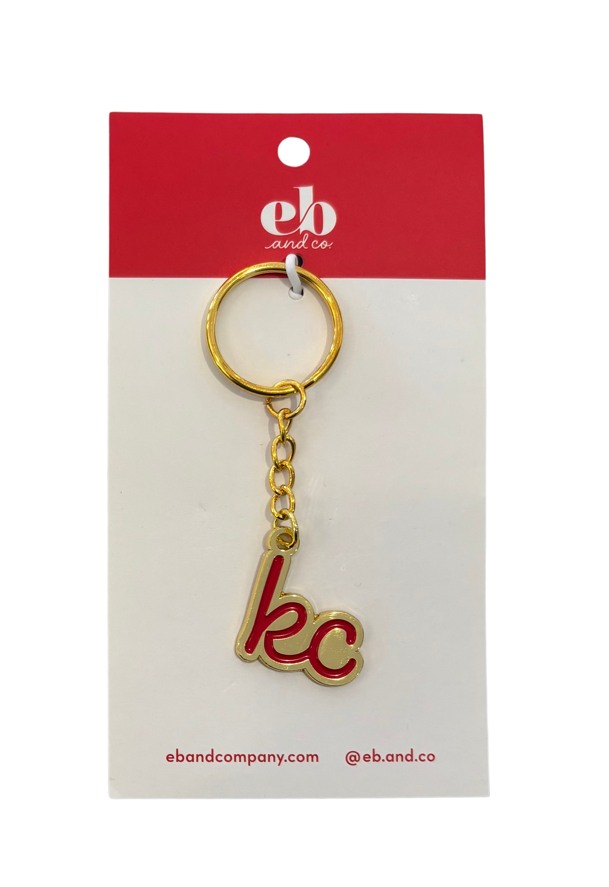 Kansas City Gold & Red Script Keychain