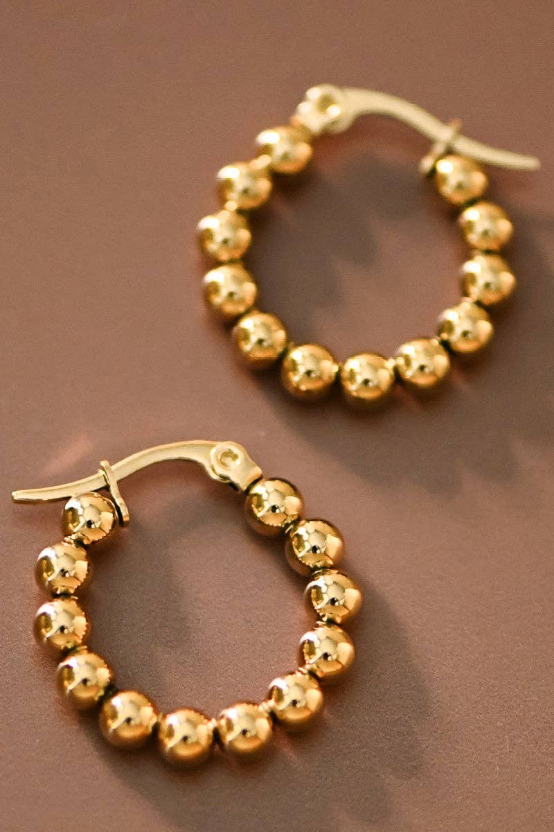 18K Gold Plated Bubble Hoop Earrings -Gold