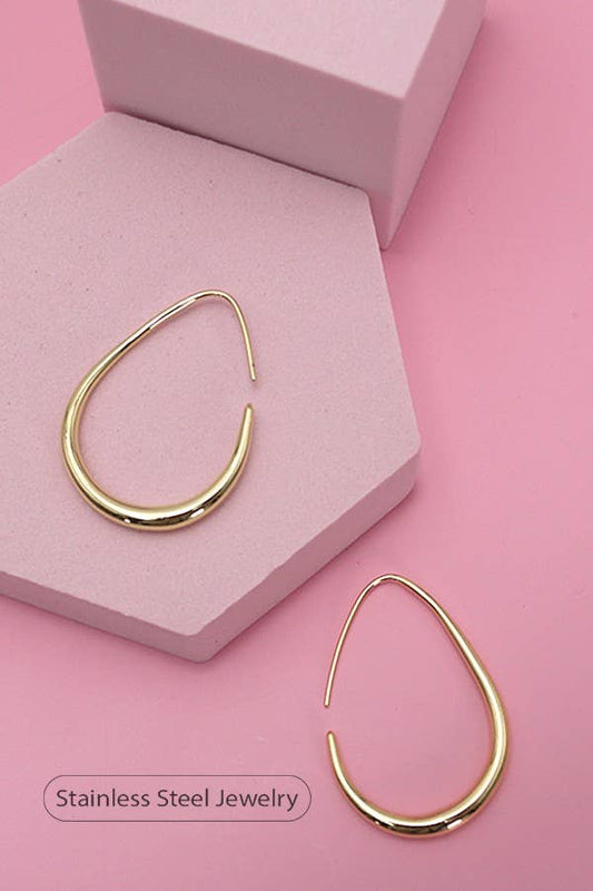 18K STAINLESS STEEL  HOOPS | GOLD