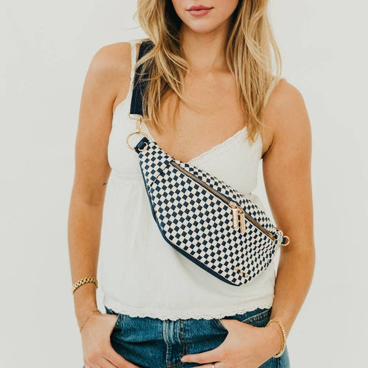 PS Woven Susie Sidekick Bum Bag:  Checkered Black