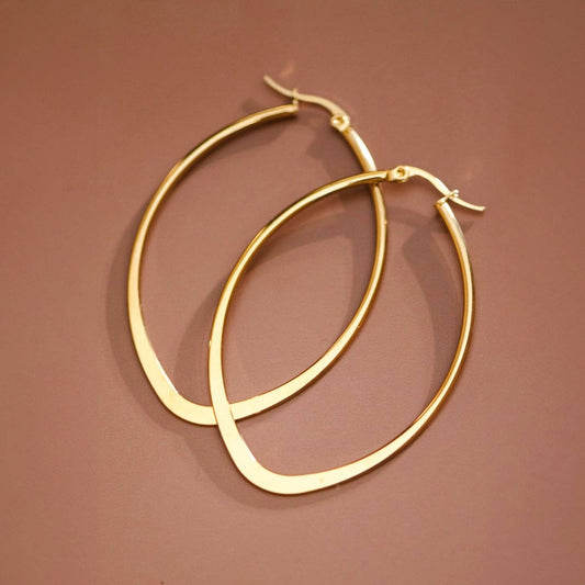18K Gold Plated Hoop Earrings- Gold