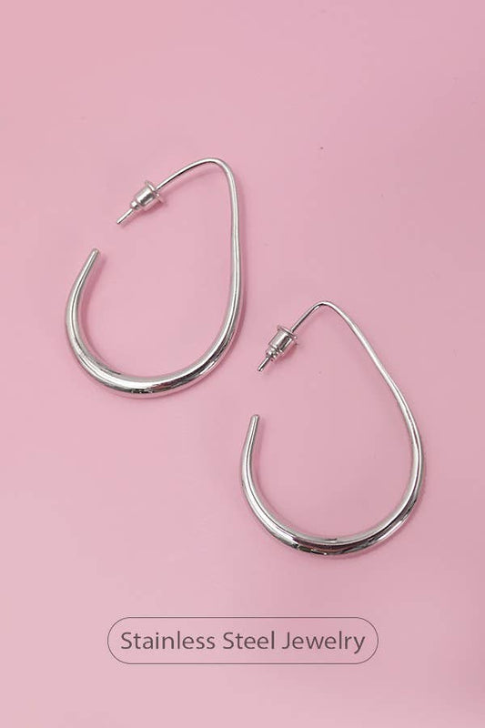18K STAINLESS STEEL  HOOPS | GOLD